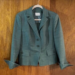 AKRIS PUNTO Green Silk Blazer Jacket Sz 10